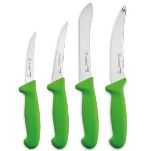 4-piece Knife Set Green with knife pouch