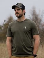 Alternative view of Antlers of the UK Tee - Khaki (Light Print)
