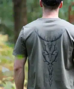 Alternative view of Antlers of the UK Tee - Khaki (Dark Print)